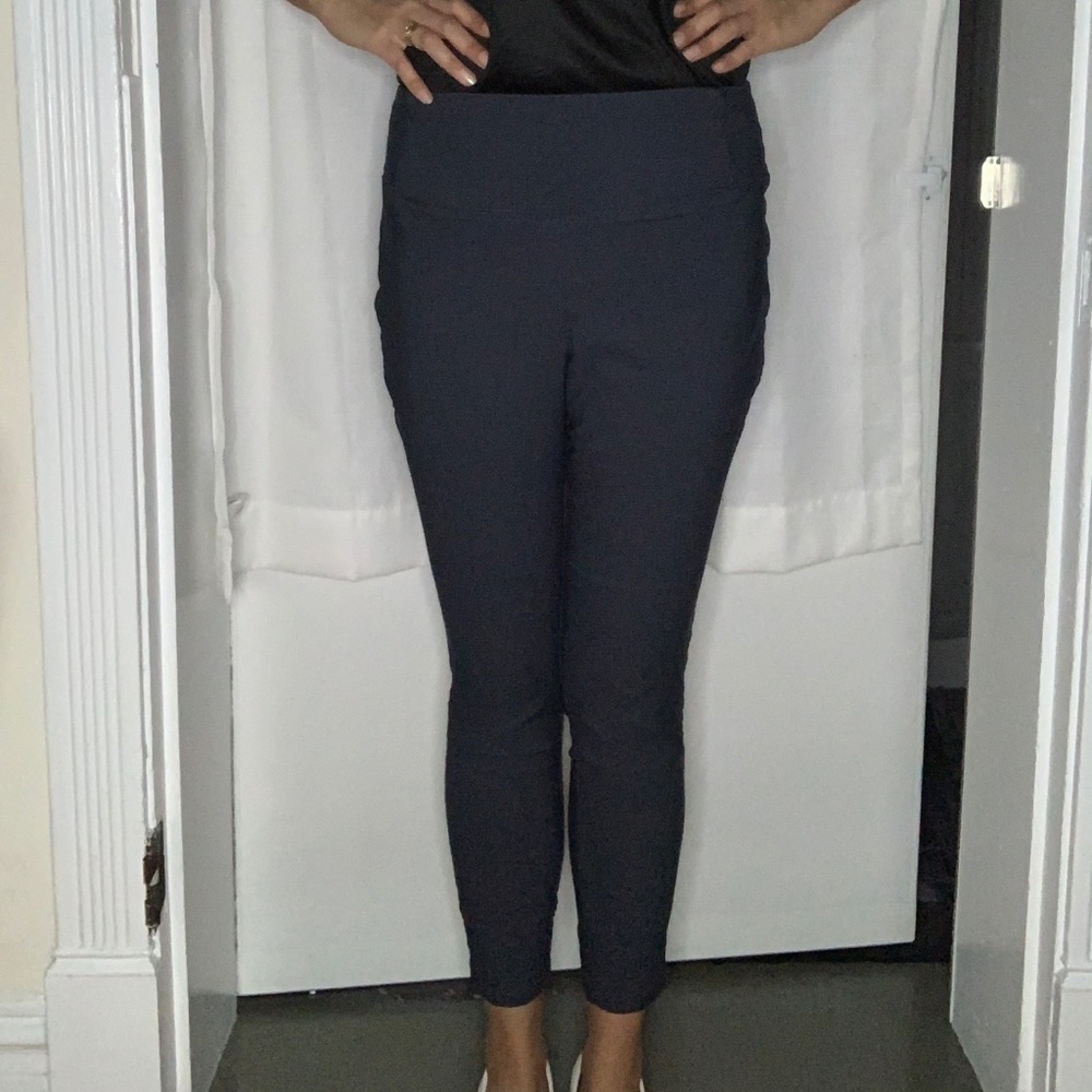 WORTHINGTON Navy Stretchy Ankle Slacks - Large